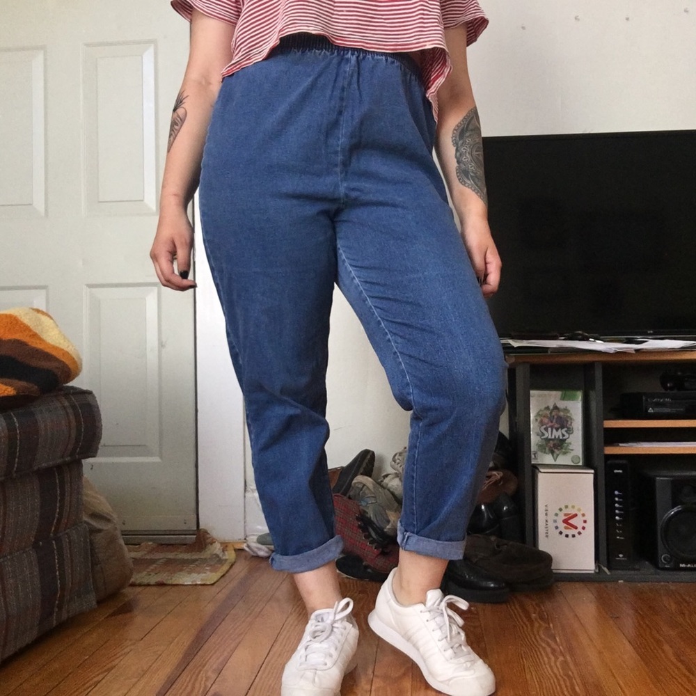 Liz & Me loose mom jeans with stretchy waistband